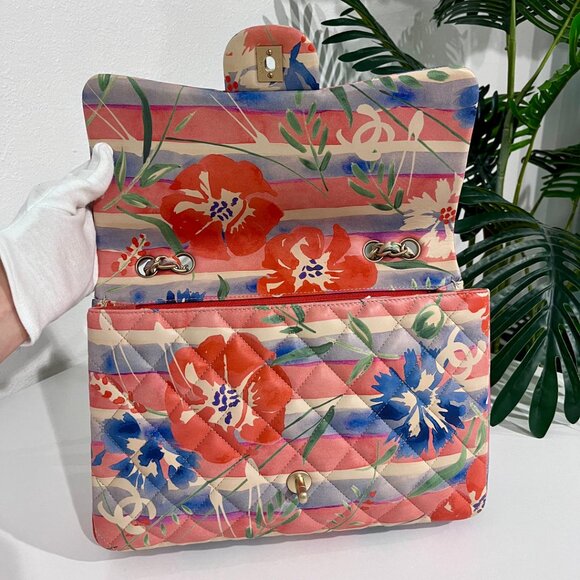 Watercolor Floral Jumbo Classic Single Flap Bag - Picture 10 of 16